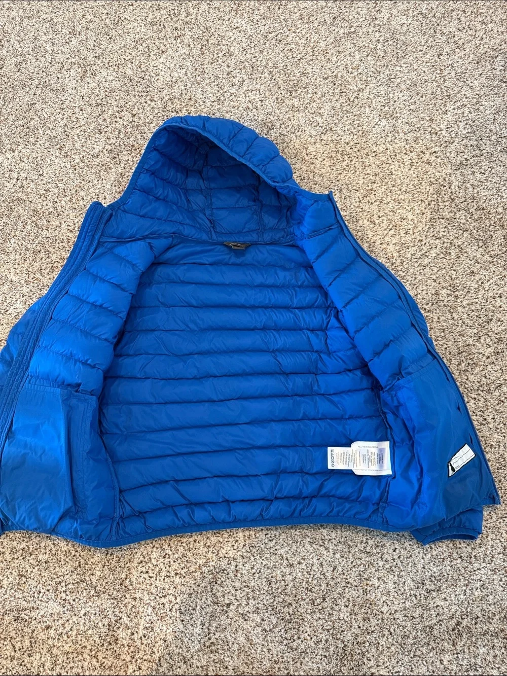 Eddie Bauer Kids Bright Blue Down Cirruslite Hooded Puffer Jacket